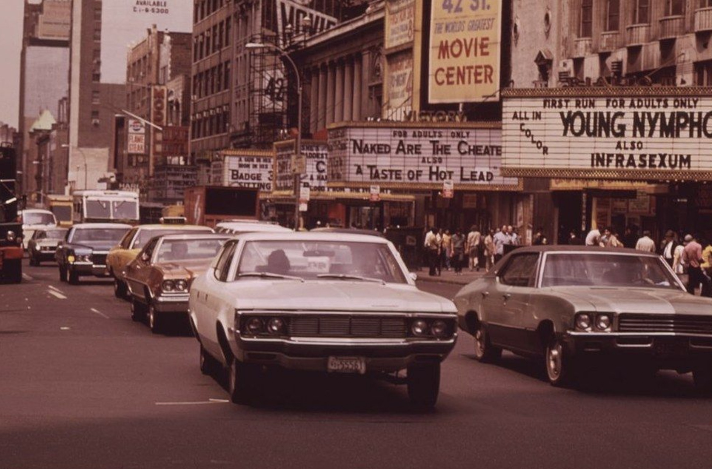 42nd Street between 7th and 8th Avenues, New York City 1973 